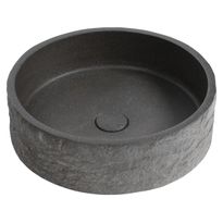 Malja-allas Interia Ispir, 40cm, pohjaventtiili, graniittimusta