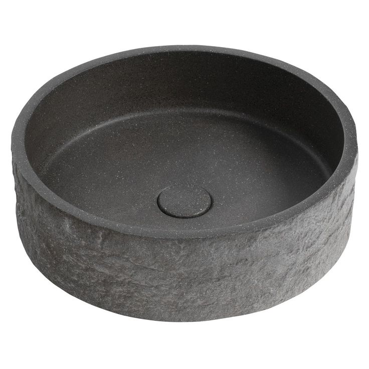 Malja-allas Interia Ispir, 40cm, pohjaventtiili, graniittimusta