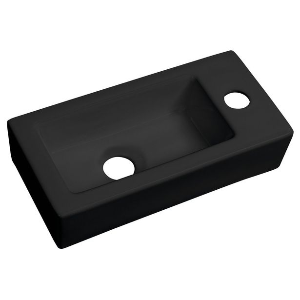 Pesuallas Interia ZOE 37x18 cm oikea keraaminen mattamusta