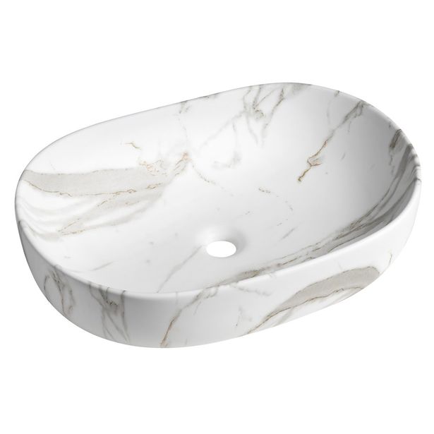 Malja-allas Interia Caleo Bianco Carrara, 600x420 mm
