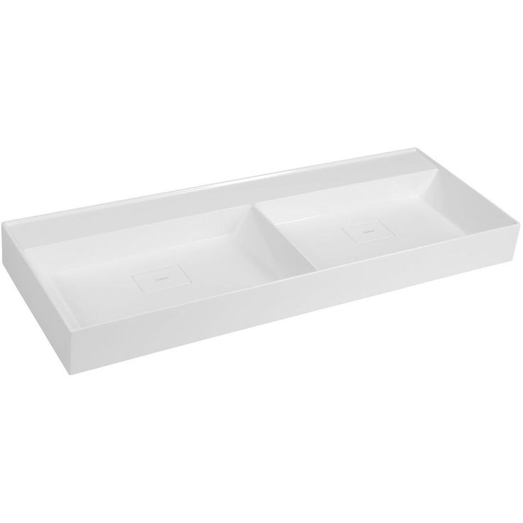 Pesuallas Interia Godiva Cultured Marble, kaksoisallas 119x44 cm, valkoinen