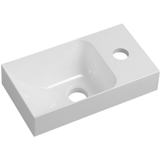 Pesuallas Interia Piccolino 30,8x10x17 cm, oikea, valkoinen