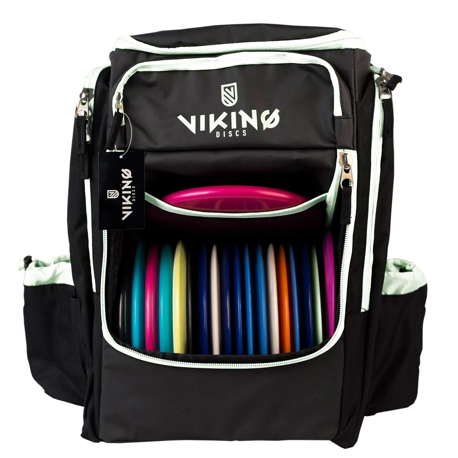 Frisbeegolfreppu Viking Discs Tour Bag, musta/valkoinen