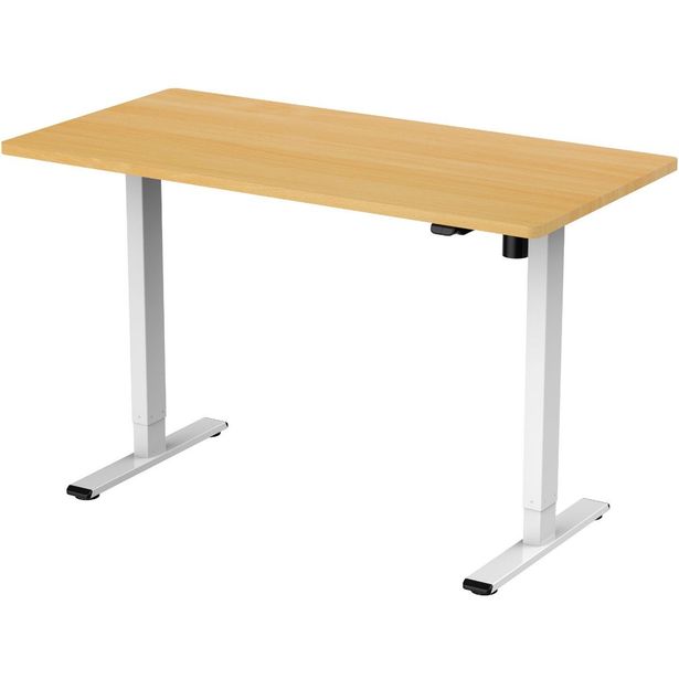 Sähköpöytä Lykke M100 140X70cm valkoinen/tammi