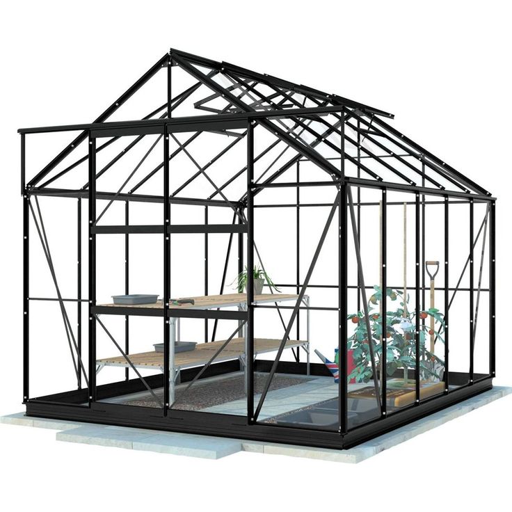 Kasvihuone Lykke Glass 8,2m² musta