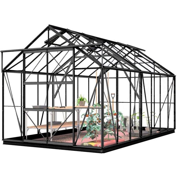 Kasvihuone Lykke, 11,3 m², hybrid, musta