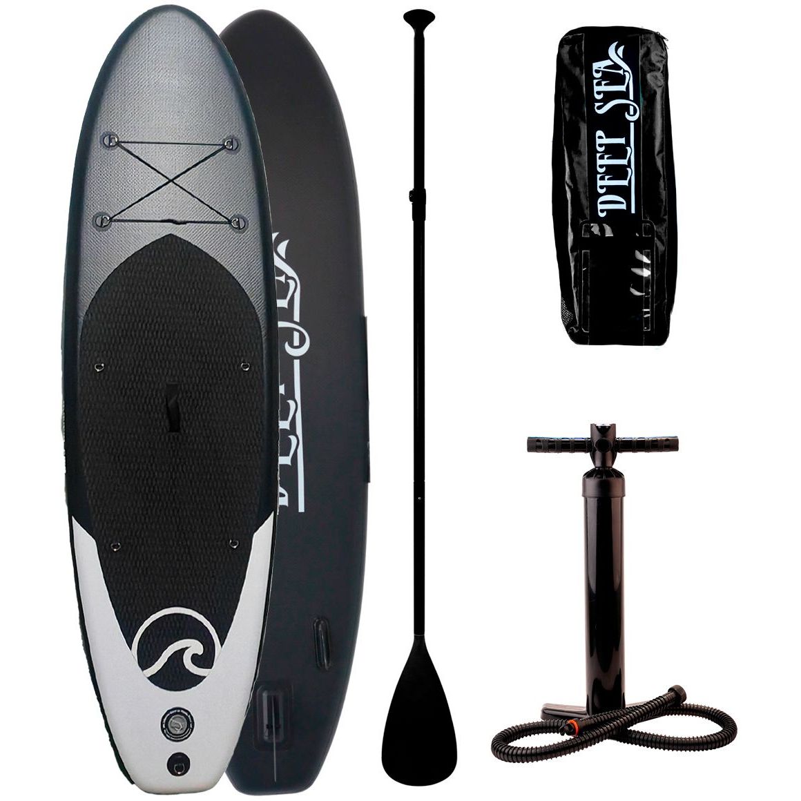 SUP-lautasetti Deep Sea Standard, ilmatäytteinen, 275cm, 15 PSI, musta