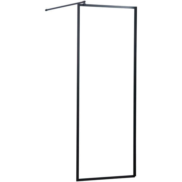 Suihkuseinä Lykke Comfort, 95x195cm, musta kehys