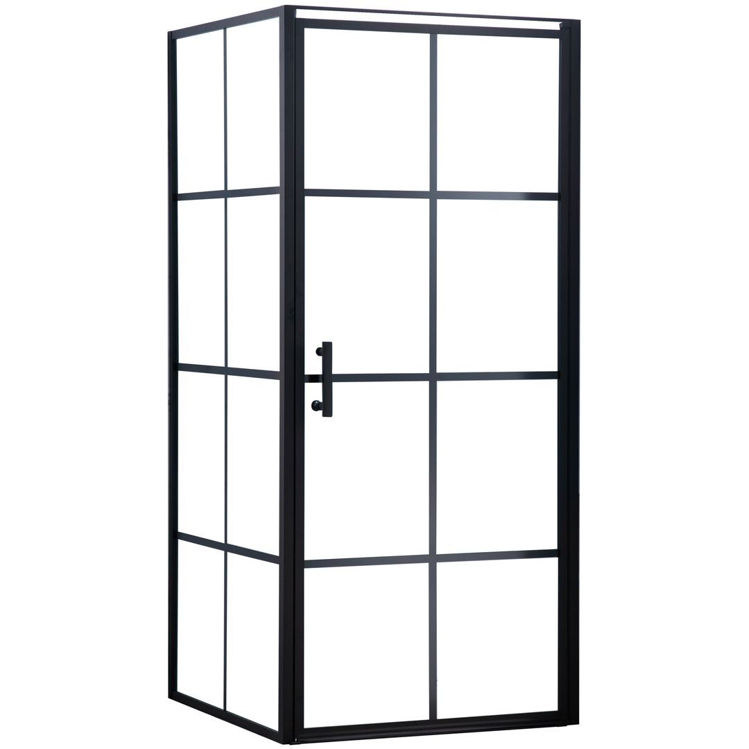 Suihkunurkka Lykke Deluxe, 90x90x195cm, musta ristikkokehys