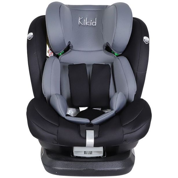 Turvaistuin Kikid Premium 40-150cm i-Size 360 ISOFIX R129, musta-harmaa