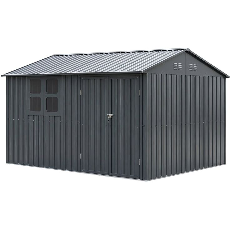 Pihavarasto Fornorth, ikkunallinen, 313x260x205 cm, antrasiitti