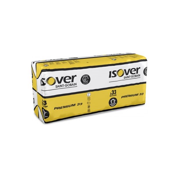 Lasivilla ISOVER Premium 33, 125x560x870mm, 2.92m²/pkt