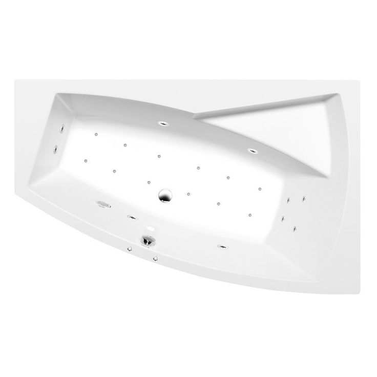 Poreamme Interia Evia Active Hydro-Air, 1600x1000x470mm, oikea, 230l, valkoinen
