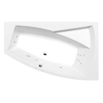 Poreamme Interia Evia Attraction Hydro, 1600x1000x470mm, oikea, 230l, valkoinen