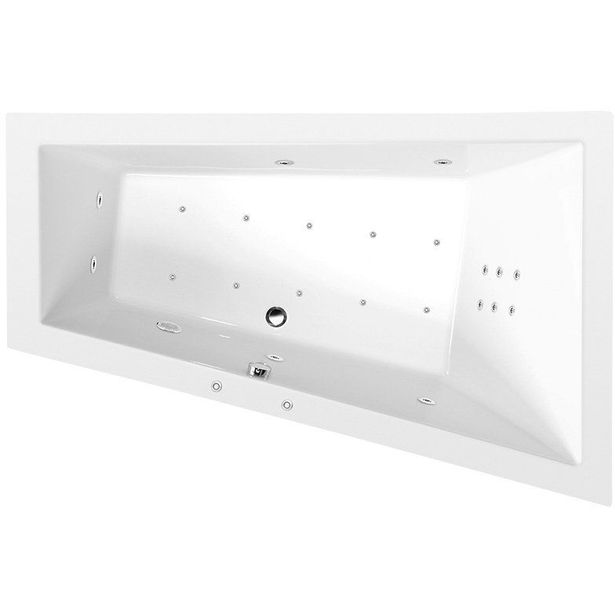 Poreamme Interia Triangl R Hydro-Air, 1800x1200x500mm, oikea, 350l, valkoinen