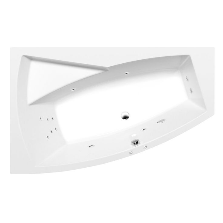 Poreamme Interia Evia Attraction Hydro, 1700x1000x470mm, vasen, 255l, valkoinen