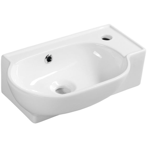 Pesuallas Interia Yumo, 450x280x145mm, oikea, valkoinen