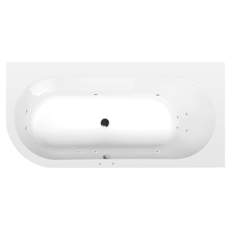 Poreamme Interia Astra Active Hydro, 1650x800x480mm, oikea, 255l, valkoinen