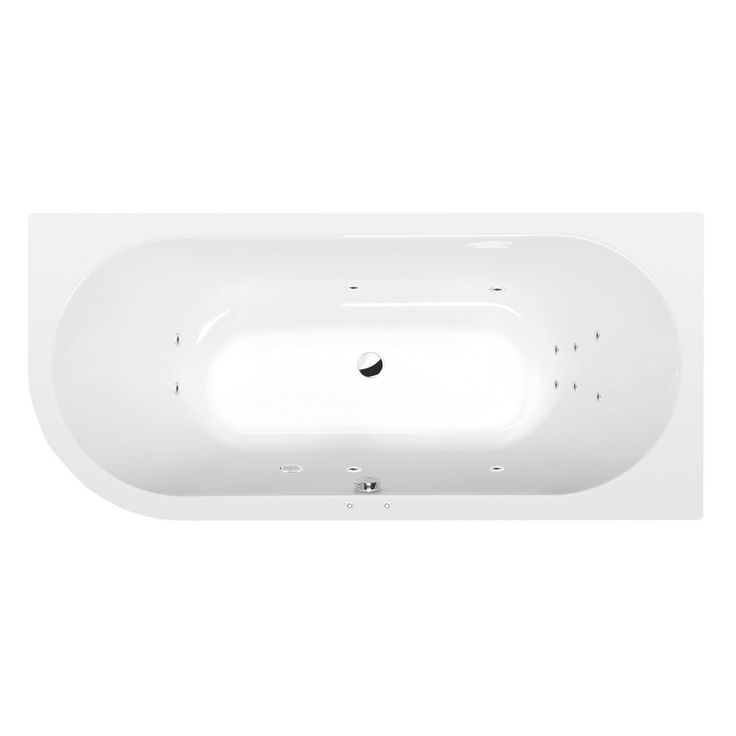 Poreamme Interia Viva Attraction Hydro, 1850x800x470mm, oikea, 267l, valkoinen
