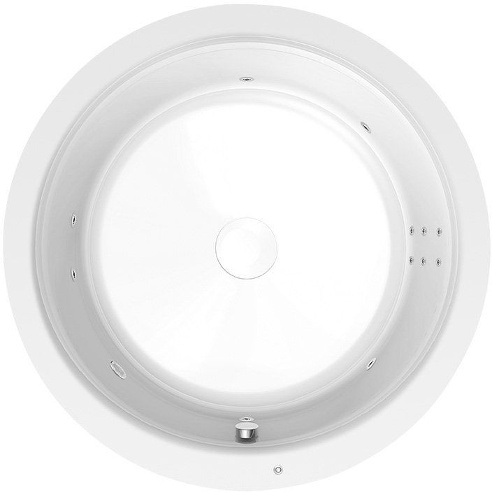 Poreamme Interia Oblo Hydro, 1650x1650x480mm, 465l, valkoinen