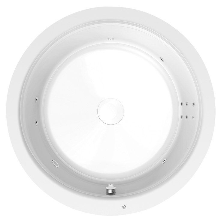 Poreamme Interia Oblo Hydro, 1650x1650x480mm, 465l, valkoinen