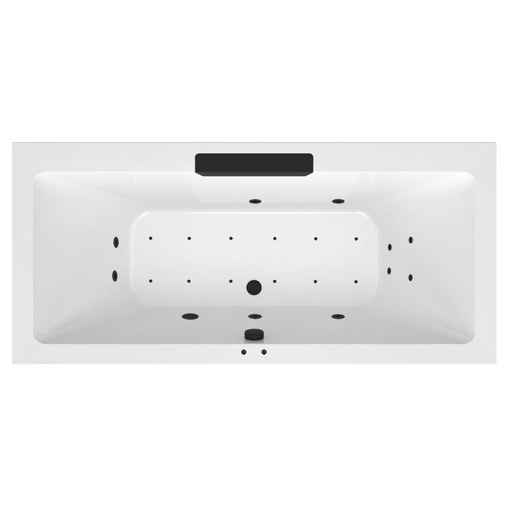 Poreamme Interia Cascata Active Hydro-Air, 1850x850x450mm, 290l, musta/valkoinen