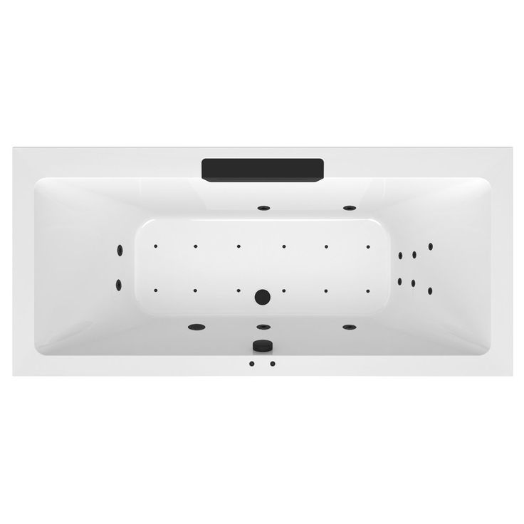 Poreamme Interia Cascata Attraction Hydro-Air, 1850x850x450mm, 290l, musta/valkoinen