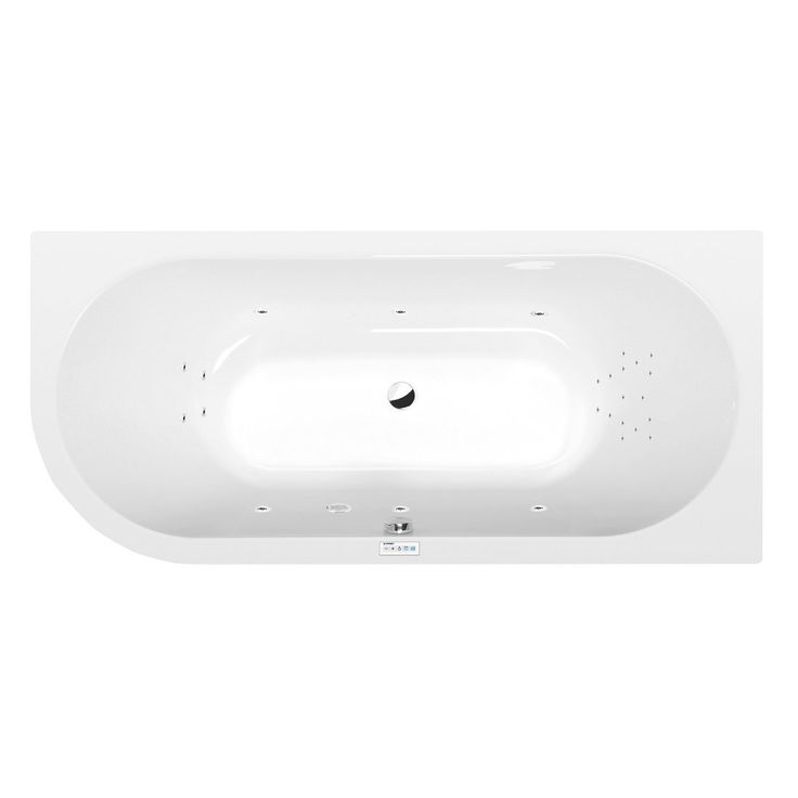 Poreamme Interia Viva Highline Hydro, 1750x800x470mm, oikea, 235l, valkoinen
