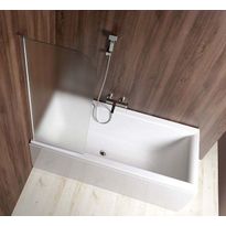 Ammeseinä Interia Vilma, 600x1400mm, huurrelasi, kiiltävä alumiini, vasen