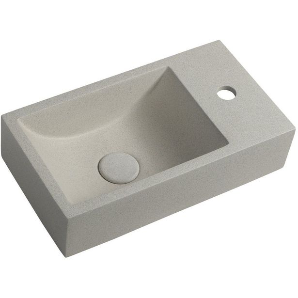 Pesuallas Interia Crest R, 400x220x100mm, oikea, beige, Verkkokaupan poistotuote