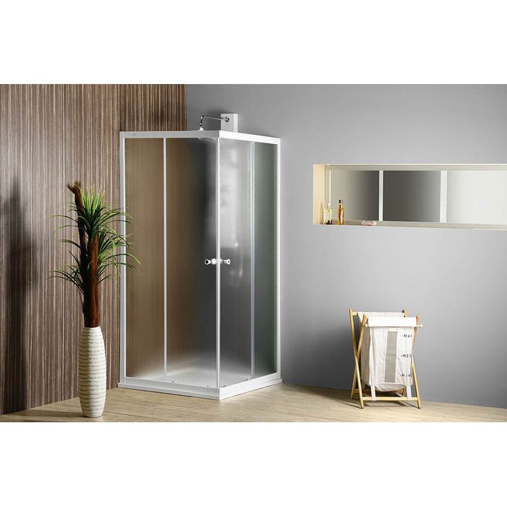 Suihkunurkka Interia Alan, 900x900x1850, valkoinen profiili, karkaistu turvalasi, kuviolasi