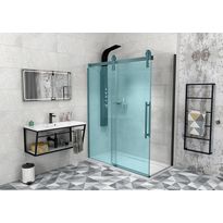 Suihkuseinä Interia Volcano Black, 800X2180mm, kirkas lasi, musta