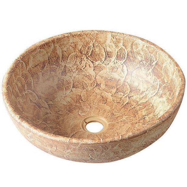 Keraaminen pesuallas Interia Priori, pöytätasolle, koristemaalattu, ruskea, 420 X 420 X 150 mm