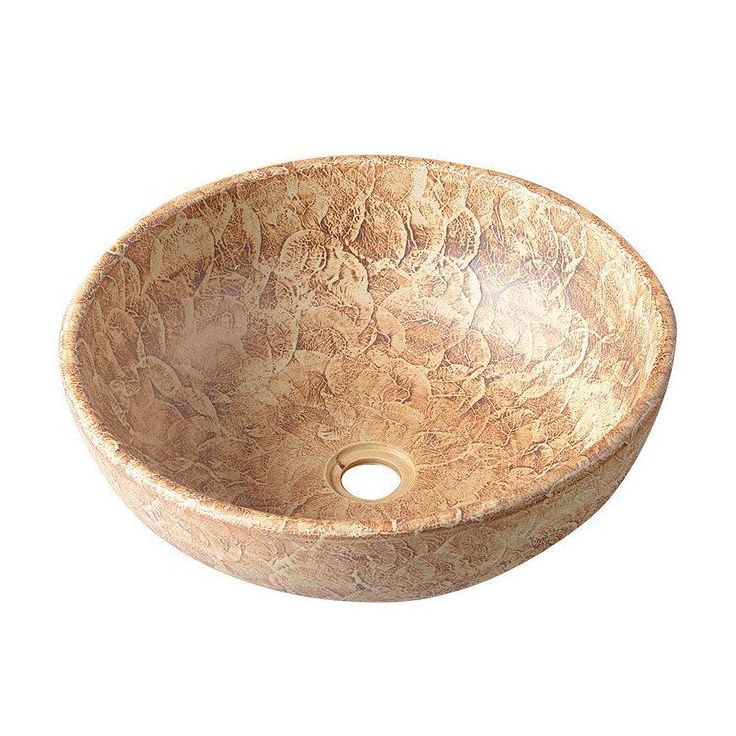 Keraaminen pesuallas Interia Priori, pöytätasolle, koristemaalattu, ruskea, 420 X 420 X 150 mm