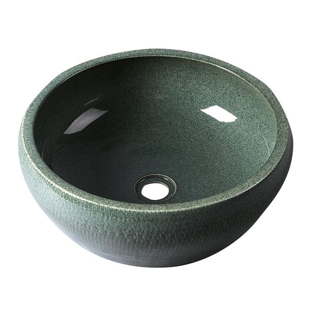 Keraaminen pesuallas Interia Priori, pöytätasolle, kohokuvioitu, vihreä, 420 X 420 X 150 mm