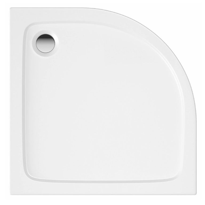 Suihkukulman allas Interia S0028-SET, kivimassa, 90x90cm, valkoinen