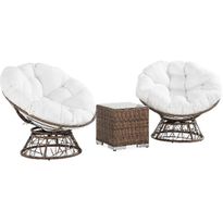 Parvekesetti Cozy, 2 nojatuolia, 2-istuttava, ruskea