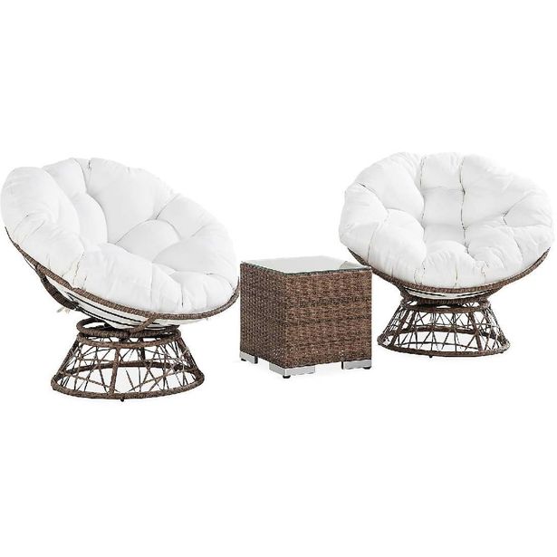 Parvekesetti Cozy, 2 nojatuolia, 2-istuttava, ruskea
