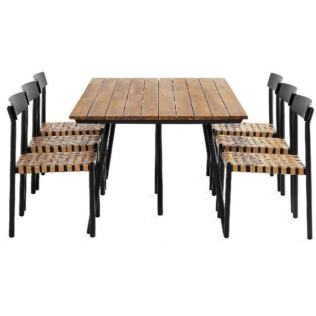 Ruokailuryhmä Trio, 4 Buckle ruokatuolia, musta