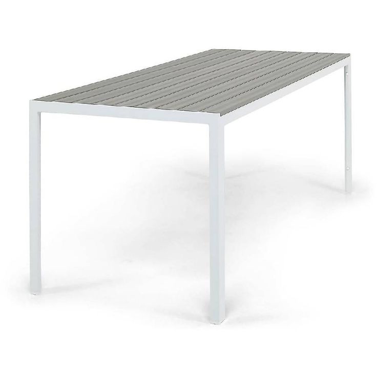 Ruokapöytä Tunis 205cm, 6-istuttava, harmaa/valkoinen