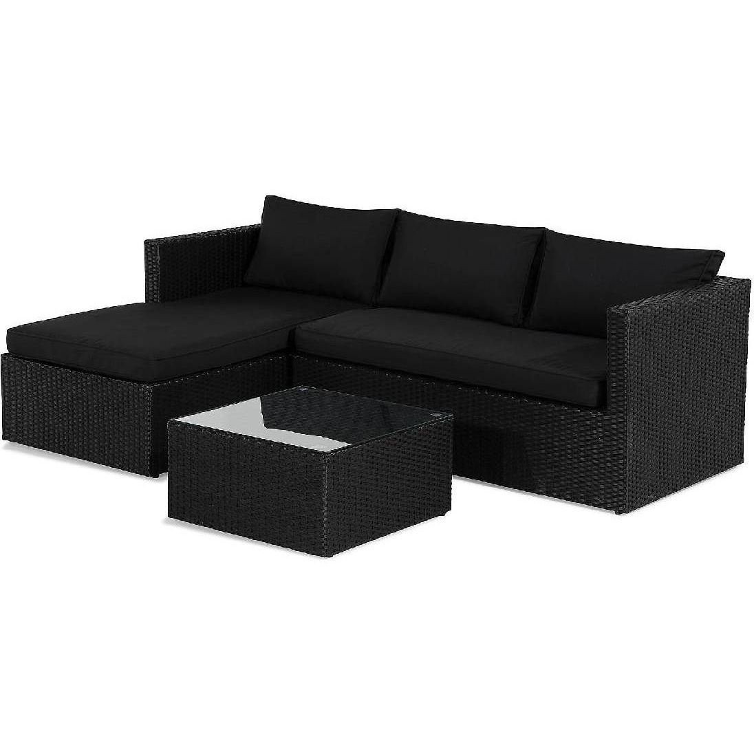 Sohvaryhmä Mendoza, 3-istuttava, musta