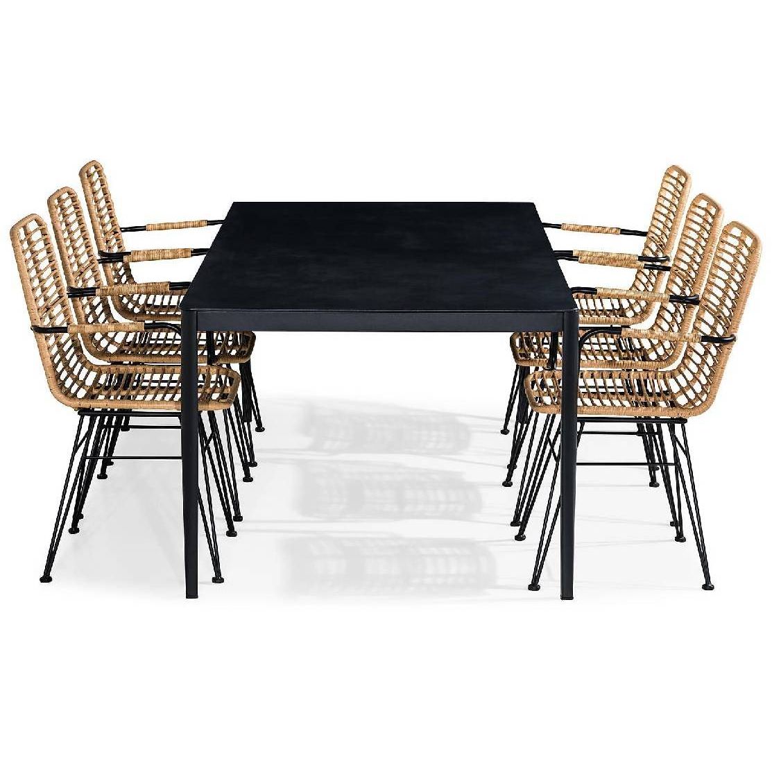 Ruokailuryhmä Alex, 6 Malaga tuolia, musta