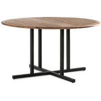 Ruokapöytä Lines, Ø140cm, 6-istuttava, ruskea