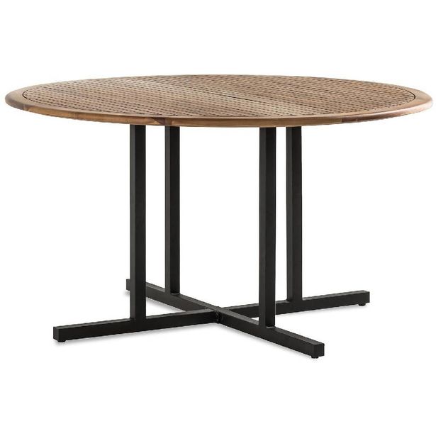 Ruokapöytä Lines, Ø140cm, 6-istuttava, ruskea