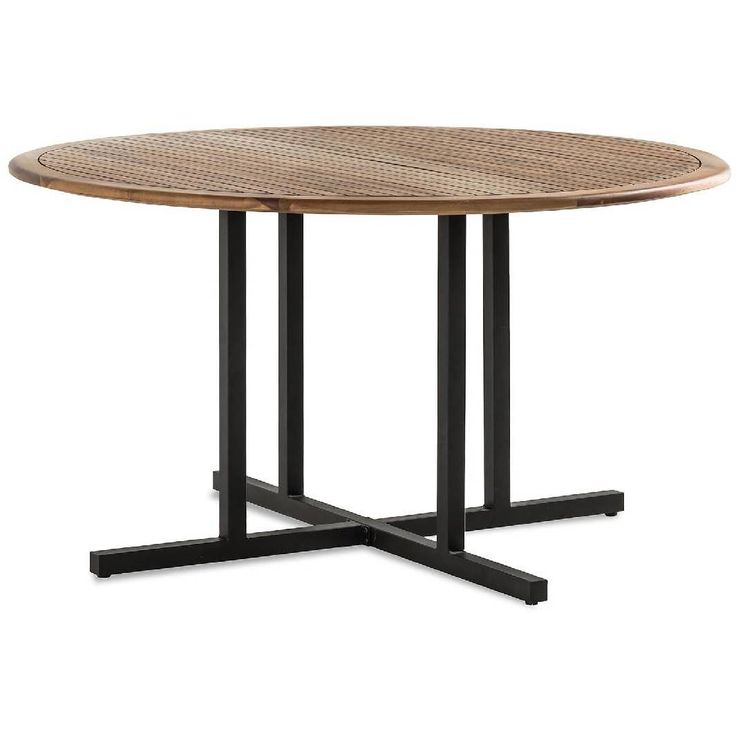 Ruokapöytä Lines, Ø140cm, 6-istuttava, ruskea