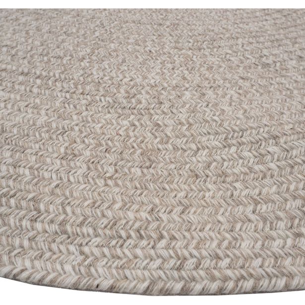 Pyöreä villamatto NOKOHOME Ilta 133cm kudottu beige