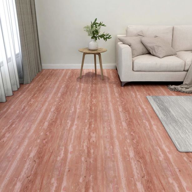 Itsekiinnittyvä lattialankku 55 kpl PVC 5 11 m² punainen