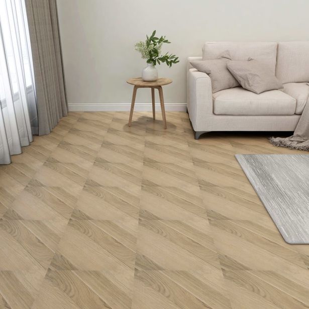Itsekiinnittyvä lattialankku 55 kpl PVC 5 11 m² ruskea raita