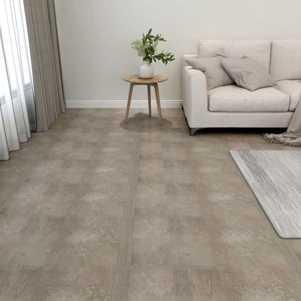 Itsekiinnittyvä lattialankku 55kpl PVC 5 11 m² harmaa
