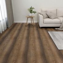 Itsekiinnittyvä lattialankku PVC 5,11 m² ruskea 55 kpl